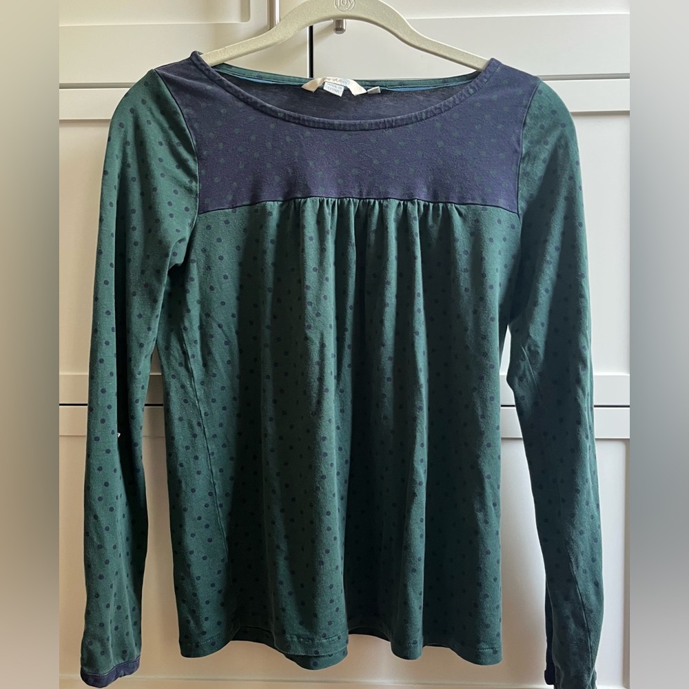 Blue and green Boden size 4 cotton top